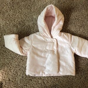 Ballet Pink, Hooded, Infant Coat From Italy